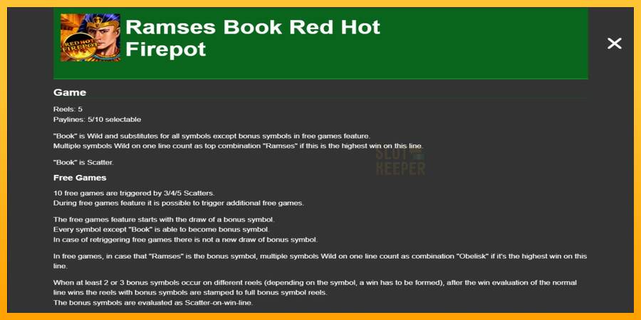 Ramses Book Red Hot Firepot machine à sous pour de largent, image 1