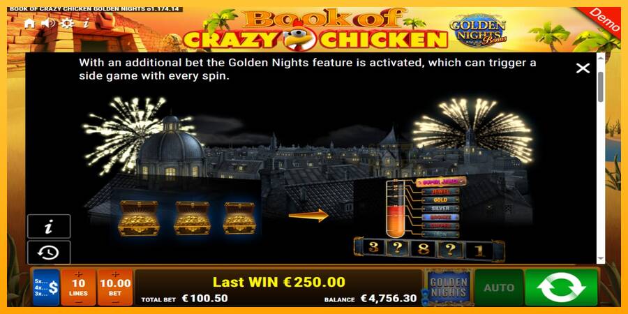 Book of Crazy Chicken Golden Nights machine à sous pour de largent, image 6