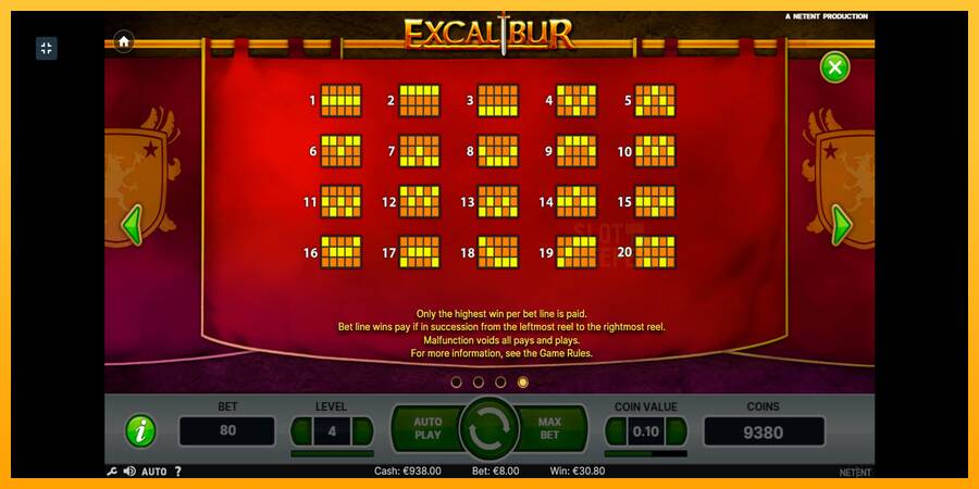 Excalibur machine à sous pour de largent, image 9