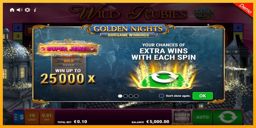 Wild Rubies Golden Nights machine à sous pour de largent, image 1