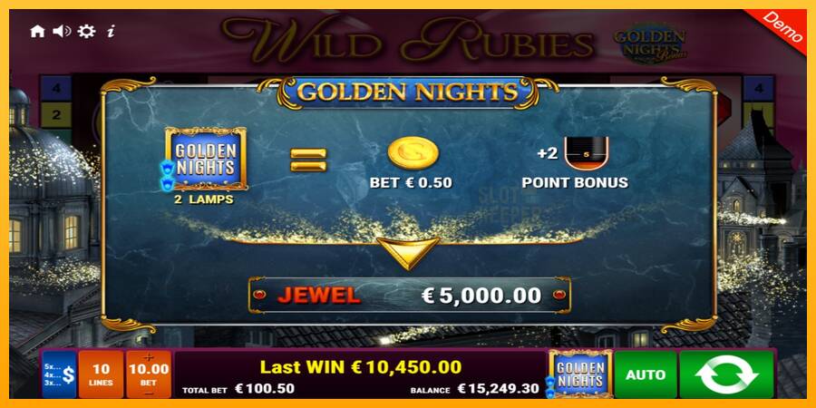 Wild Rubies Golden Nights machine à sous pour de largent, image 4