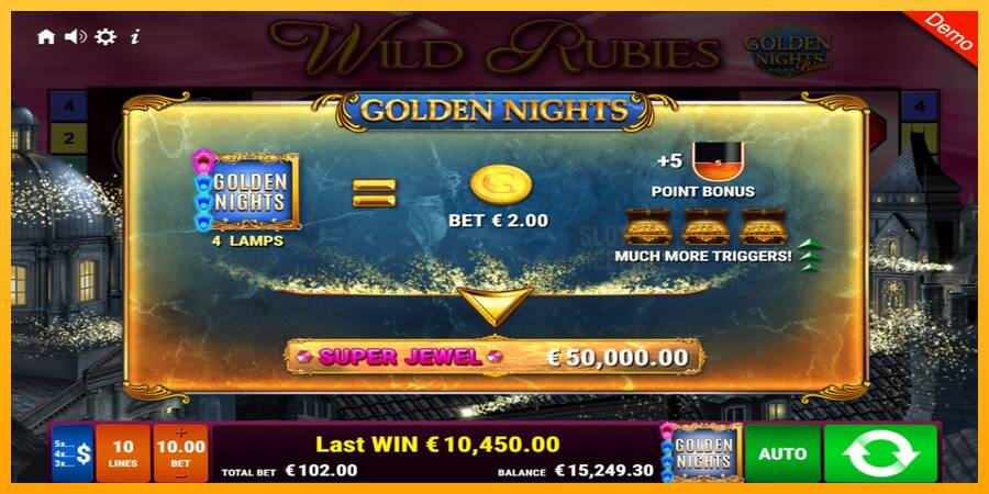 Wild Rubies Golden Nights machine à sous pour de largent, image 5