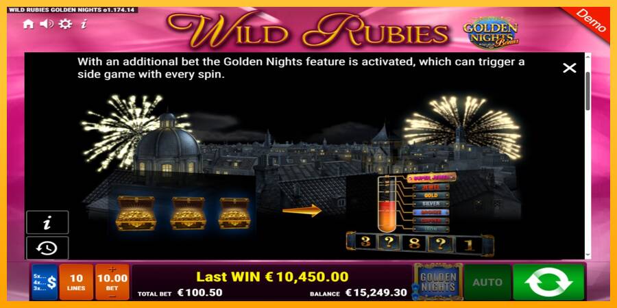 Wild Rubies Golden Nights machine à sous pour de largent, image 6