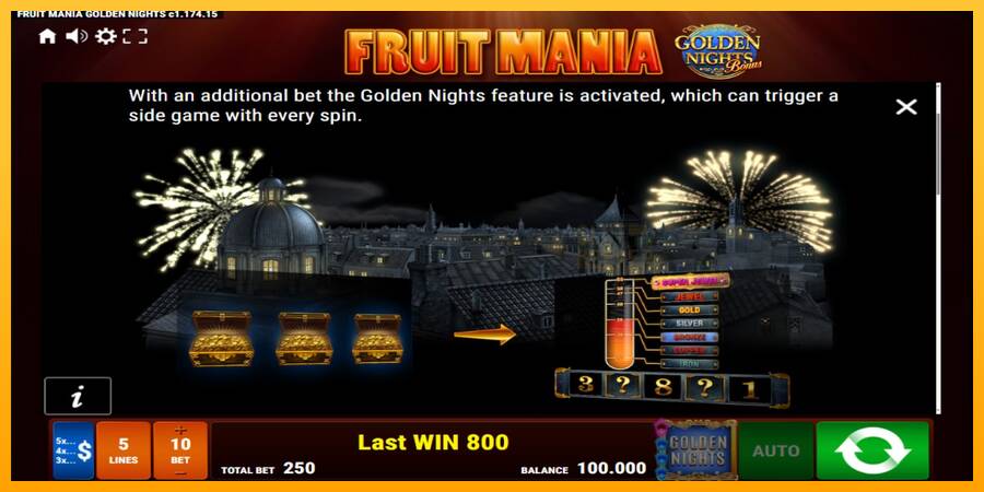 Fruit Mania Golden Nights machine à sous pour de largent, image 5