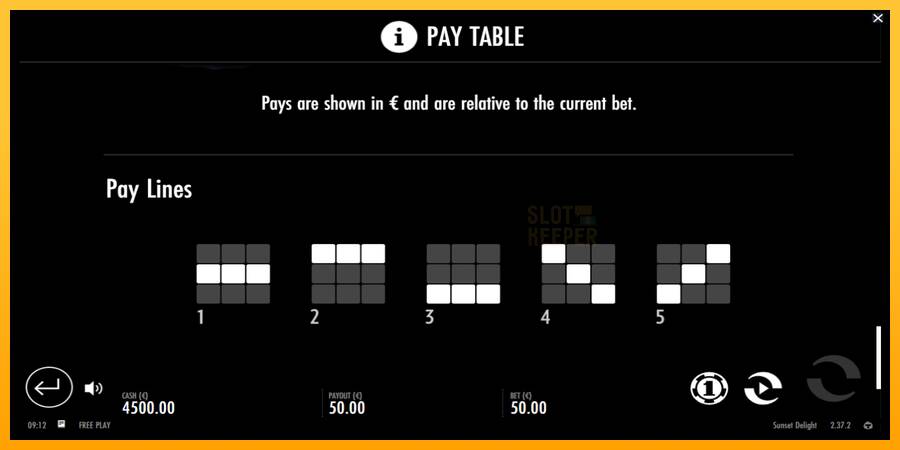 Sunset Delight machine à sous pour de largent, image 7