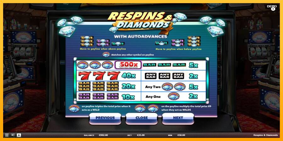 Respins Diamonds machine à sous pour de largent, image 5