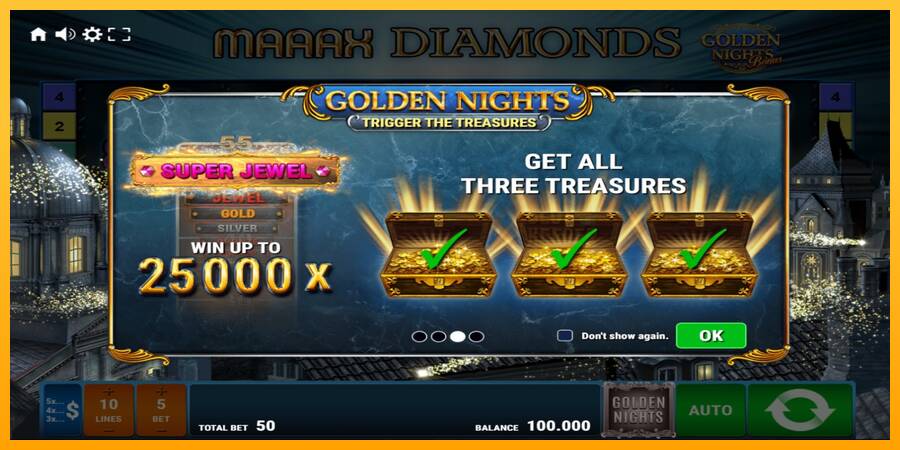 Maaax Diamonds Golden Nights machine à sous pour de largent, image 1