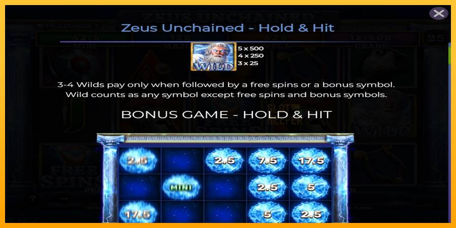 Zeus Unchained - Hold & Hit machine à sous pour de largent, image 4