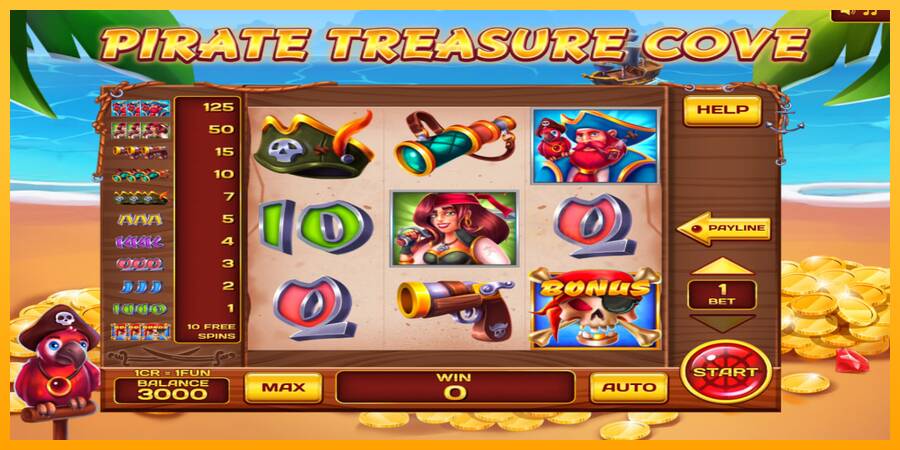 Pirate Treasure Cove 3x3 machine à sous pour de largent, image 1