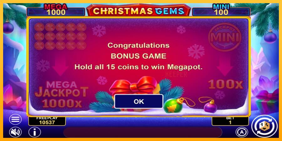 Christmas Gems Hold & Win machine à sous pour de largent, image 6