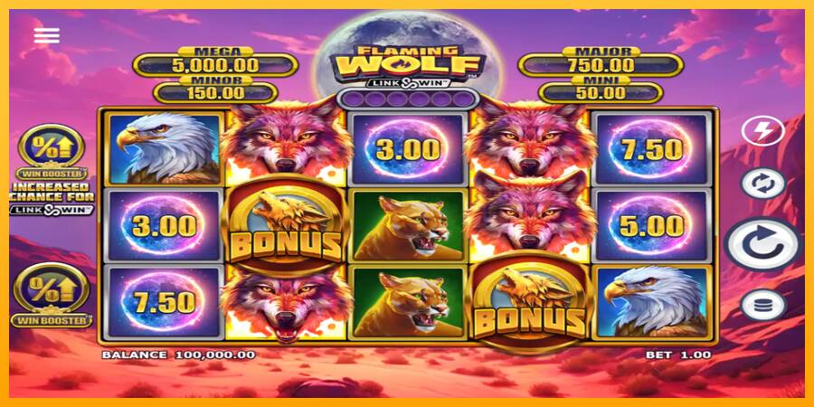 Flaming Wolf Link & Win machine à sous pour de largent, image 2