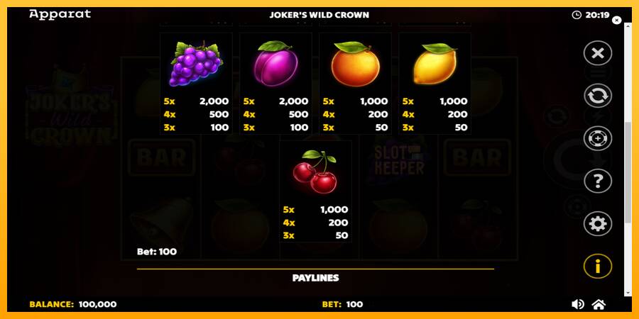 Jokers Wild Crown Diamond Treasures machine à sous pour de largent, image 6