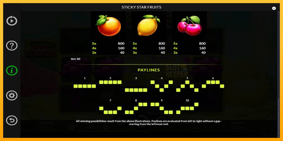 Sticky Star Fruits machine à sous pour de largent, image 7