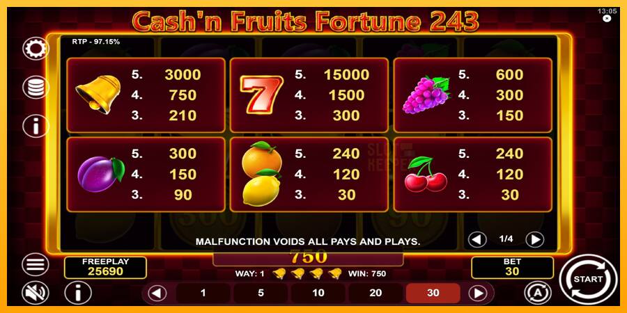 Cashn Fruits Fortune 243 machine à sous pour de largent, image 6