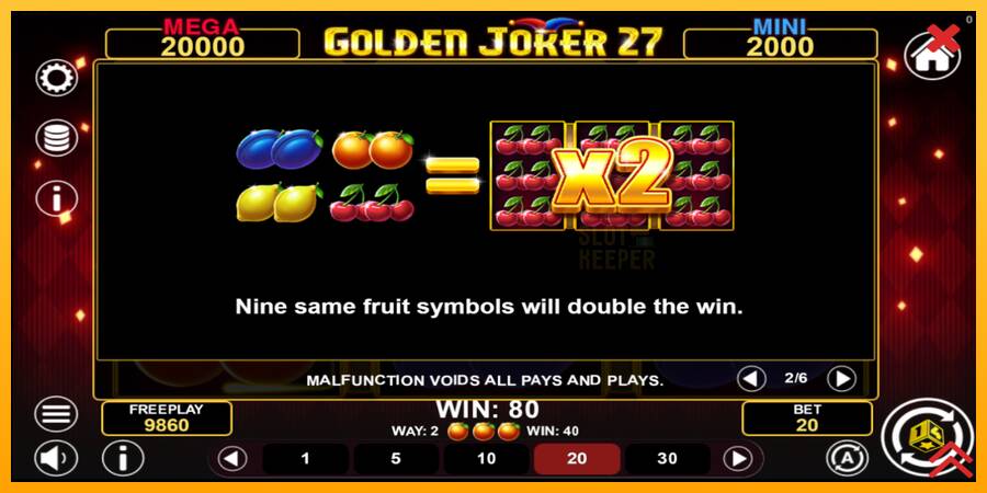 Golden Joker 27 Hold & Win machine à sous pour de largent, image 6