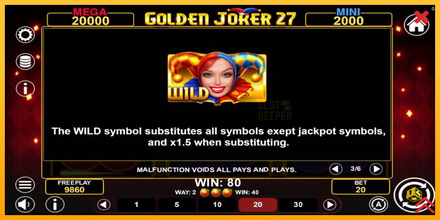 Golden Joker 27 Hold & Win machine à sous pour de largent, image 7