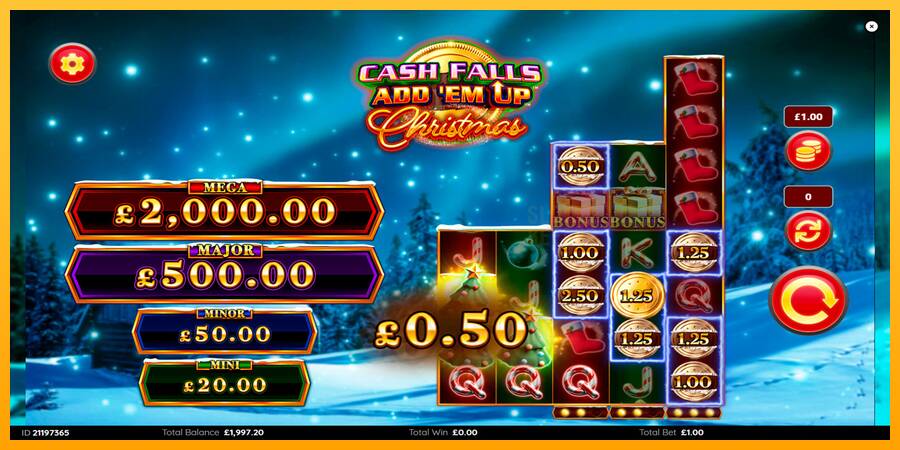 Cash Falls: Add Em Up Christmas machine à sous pour de largent, image 4