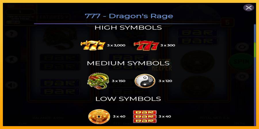 777 - Dragons Rage machine à sous pour de largent, image 5