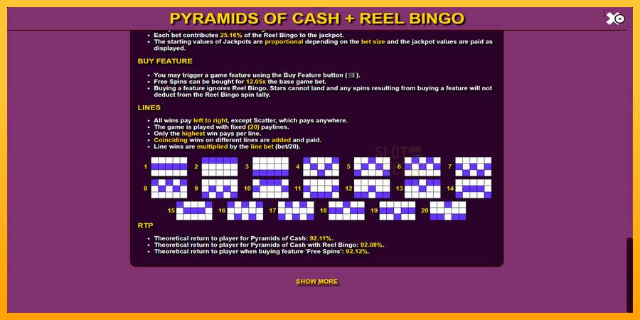 Pyramids of Cash with Reel Bingo machine à sous pour de largent, image 6