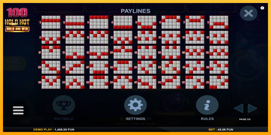 100 Hold Hot Hold and Win machine à sous pour de largent, image 7