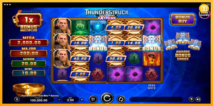 Thunderstruck Gold Blitz Extreme machine à sous pour de largent, image 1