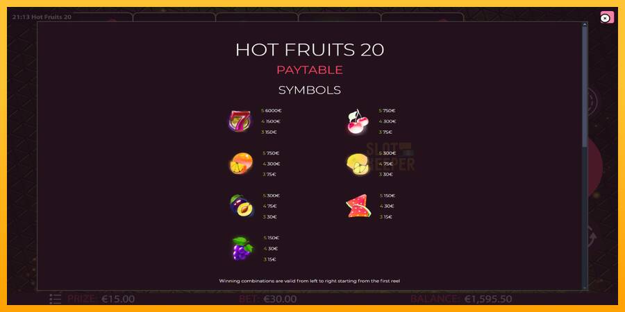 Hot Fruits 20 machine à sous pour de largent, image 5