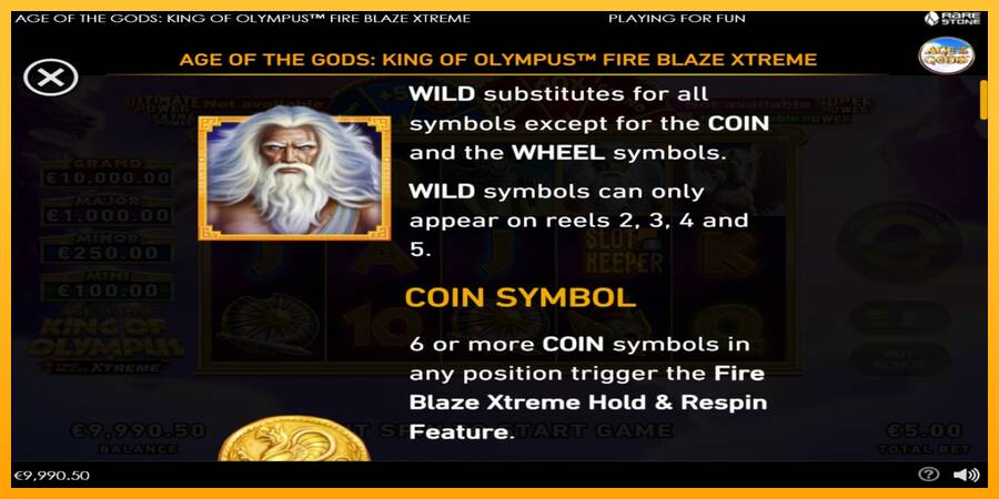 Age of the Gods: King of Olympus Fire Blaze Xtreme machine à sous pour de largent, image 4