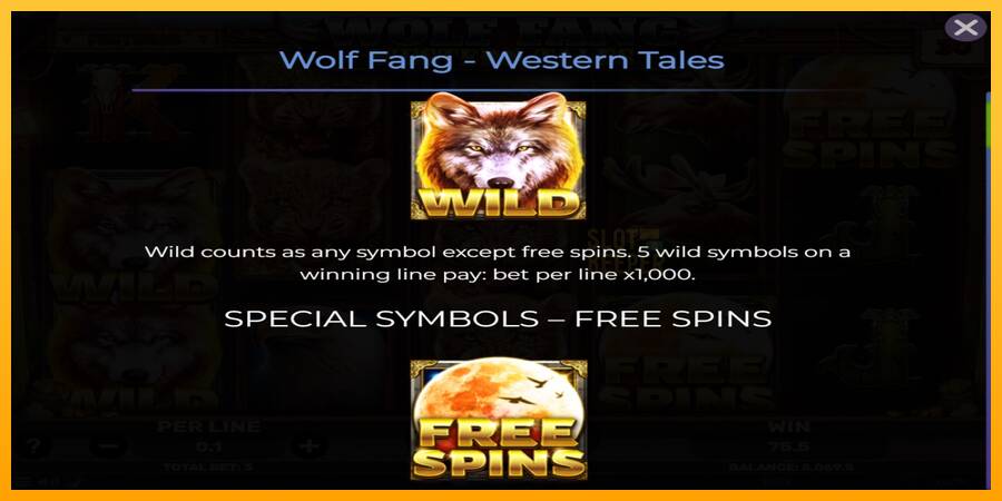 Wolf Fang - Western Tales machine à sous pour de largent, image 4