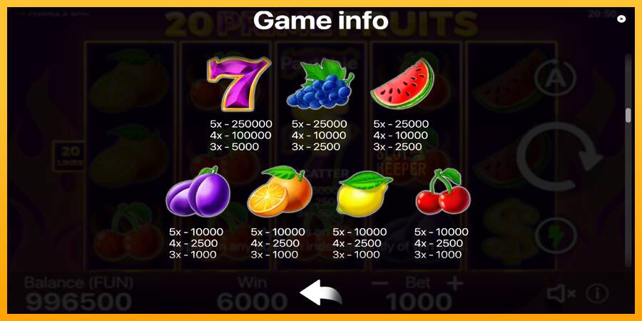 20 Prime Fruits machine à sous pour de largent, image 6