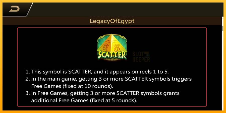 Legacy of Egypt machine à sous pour de largent, image 4