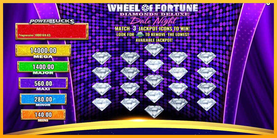 PowerBucks Wheel of Fortune Diamonds Deluxe Date Night machine à sous pour de largent, image 4