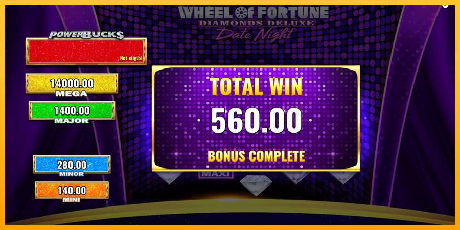 PowerBucks Wheel of Fortune Diamonds Deluxe Date Night machine à sous pour de largent, image 5