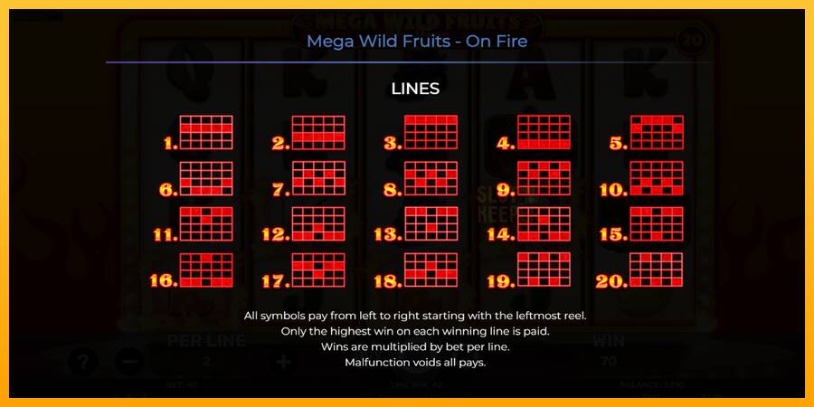 Mega Wild Fruits - On Fire machine à sous pour de largent, image 7