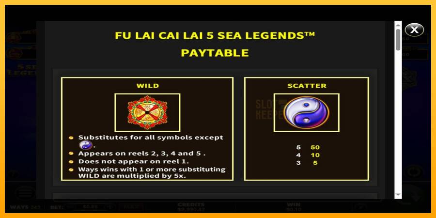 Fu Lai Cai Lai 5 Sea Legends machine à sous pour de largent, image 5