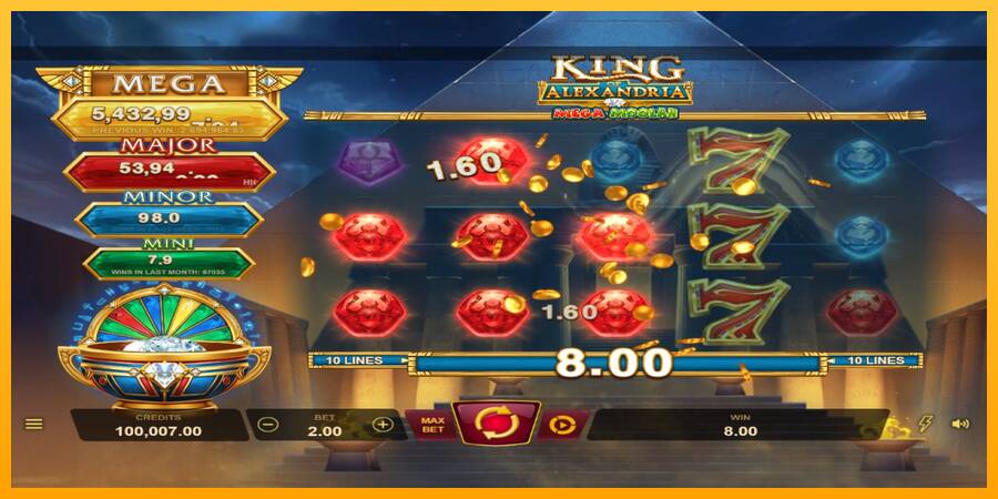 King of Alexandria Mega Moolah machine à sous pour de largent, image 2