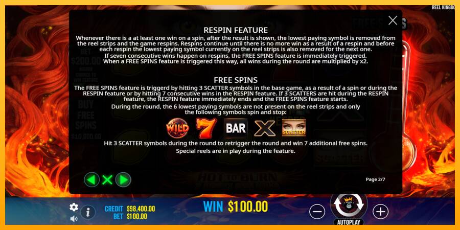 Hot to Burn - 7 Deadly Free Spins machine à sous pour de largent, image 6