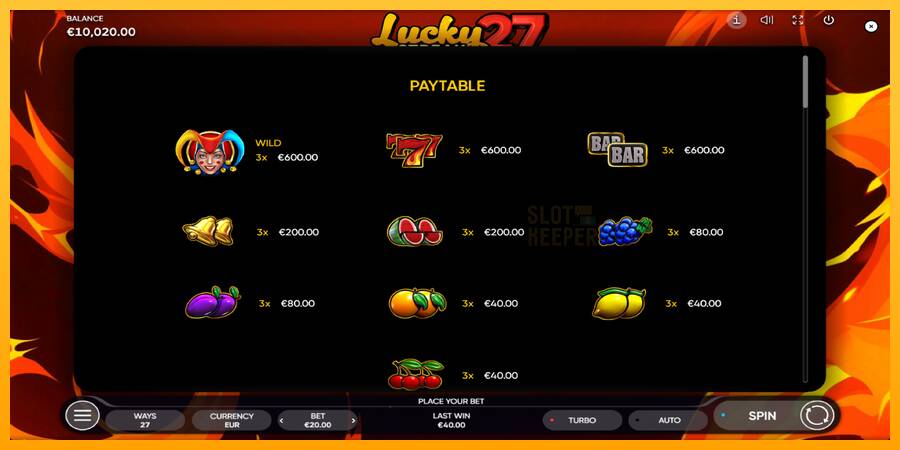 Lucky Streak 27 machine à sous pour de largent, image 5