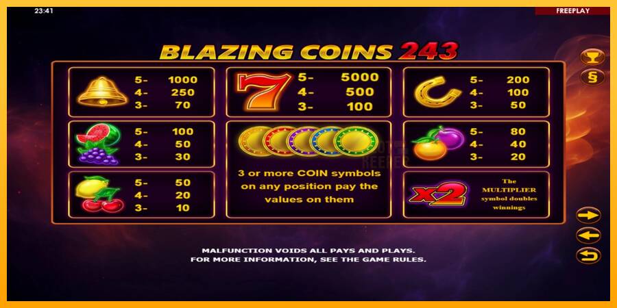 Blazing Coins 243 machine à sous pour de largent, image 4