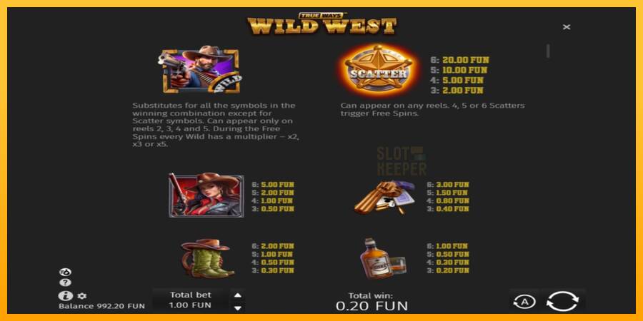 Wild West Trueways machine à sous pour de largent, image 4