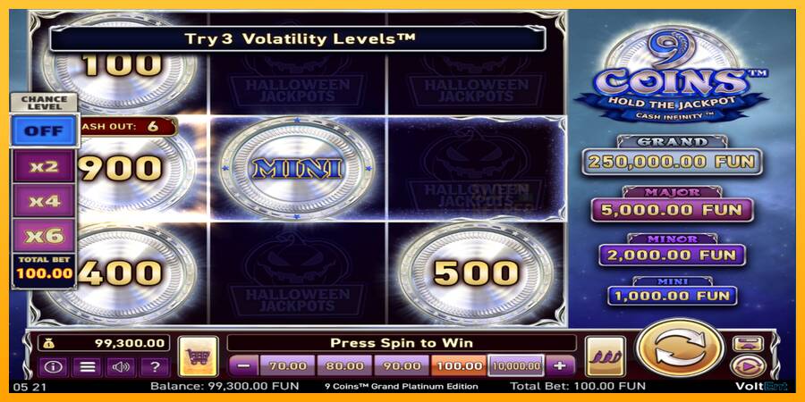 9 Coins Grand Platinum Edition Halloween Jackpot machine à sous pour de largent, image 2