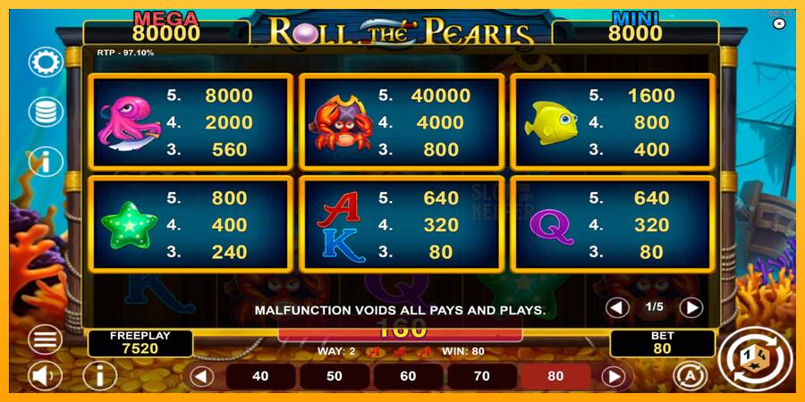 Roll The Pearls Hold & Win machine à sous pour de largent, image 5