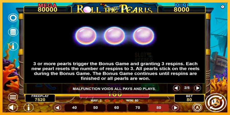 Roll The Pearls Hold & Win machine à sous pour de largent, image 6