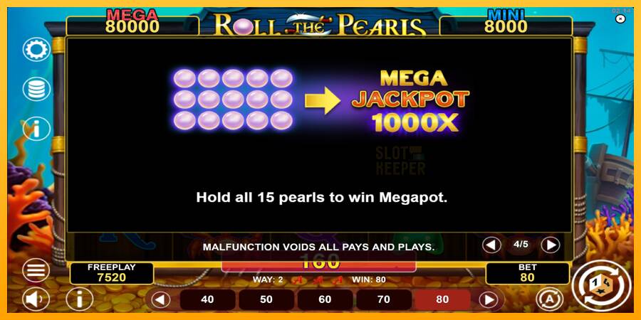 Roll The Pearls Hold & Win machine à sous pour de largent, image 7