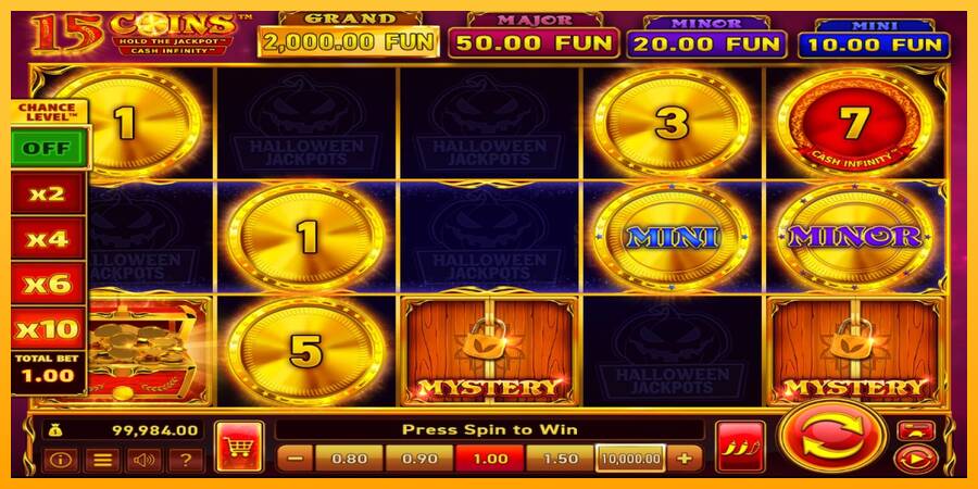 15 Coins Grand Gold Edition Halloween Jackpot machine à sous pour de largent, image 2