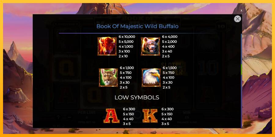 Book of Majestic Wild Buffalo machine à sous pour de largent, image 6