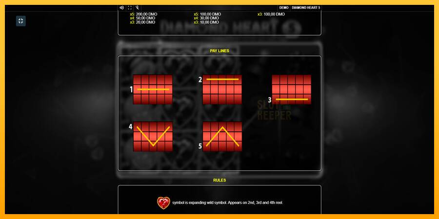 Diamond Heart 5 machine à sous pour de largent, image 7