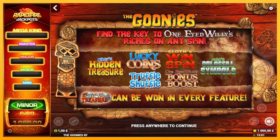 The Goonies Deluxe Rapid Fire Jackpots machine à sous pour de largent, image 1