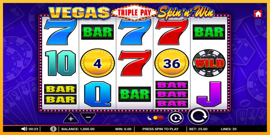 Vegas Triple Pay Spin n Win machine à sous pour de largent, image 1