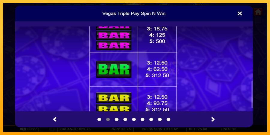 Vegas Triple Pay Spin n Win machine à sous pour de largent, image 4