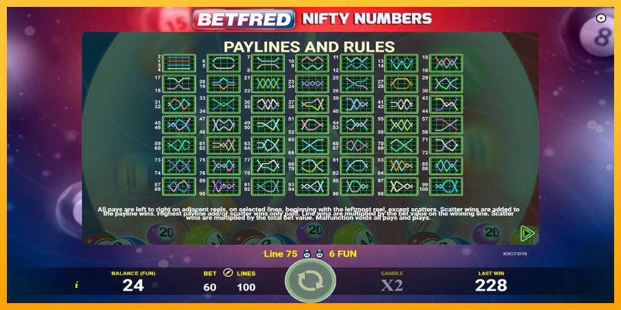 Betfred Nifty Numbers machine à sous pour de largent, image 7